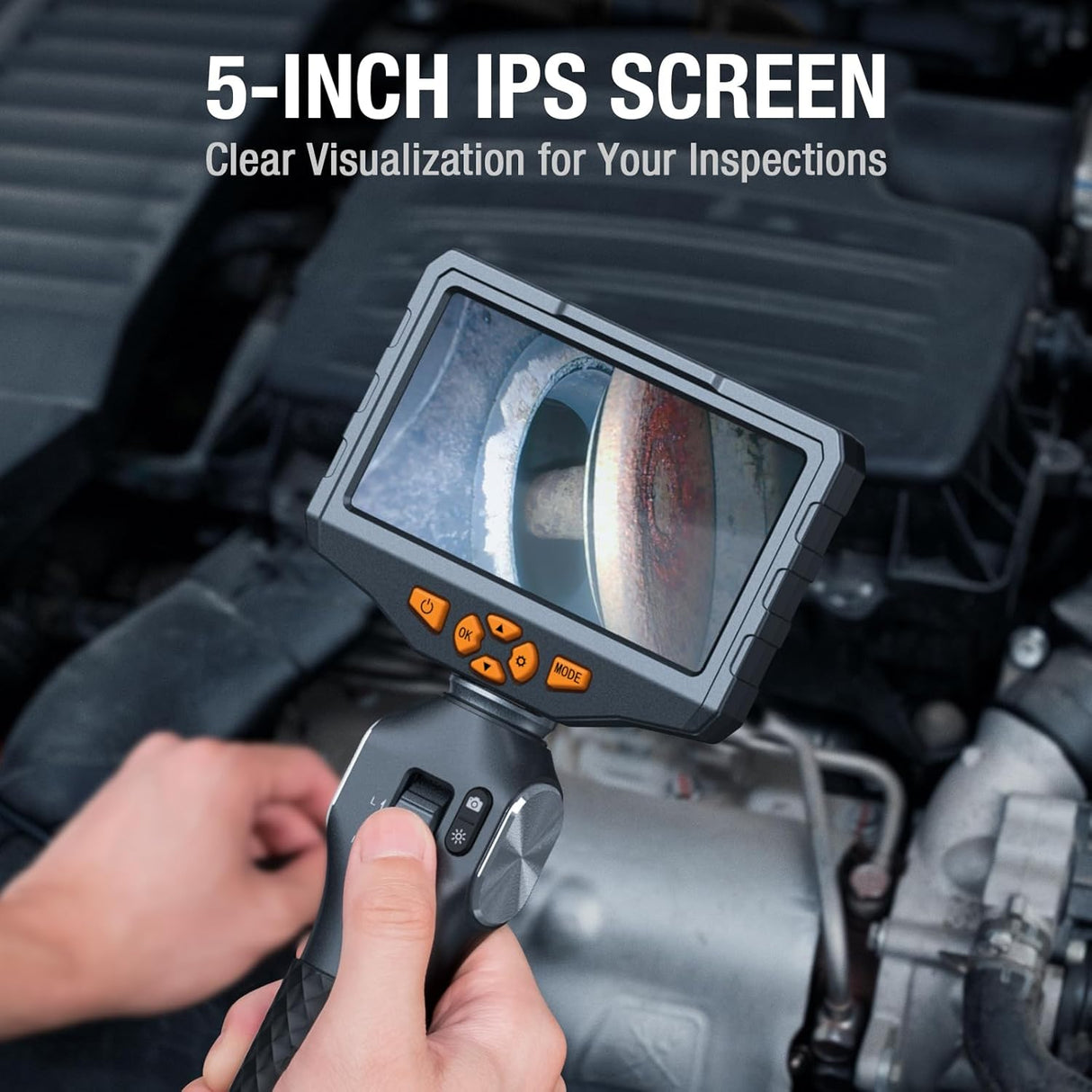 Camara de boroscopio articulado, con luz LED y pantalla