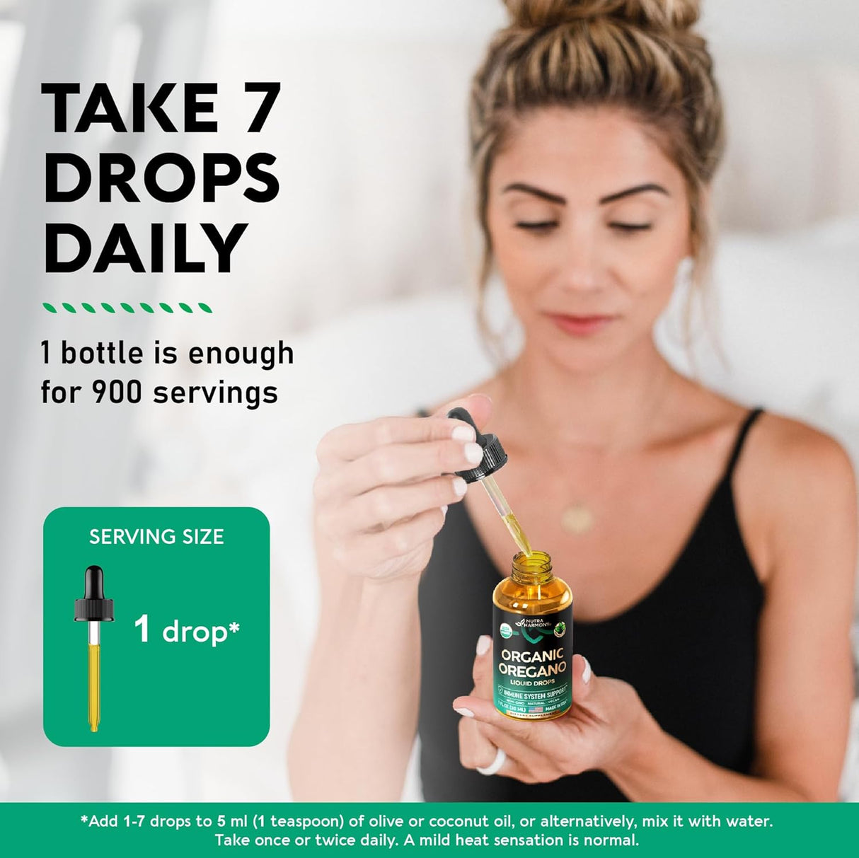 Suplemento Aceite orgánico de orégano USDA Gotas líquidas