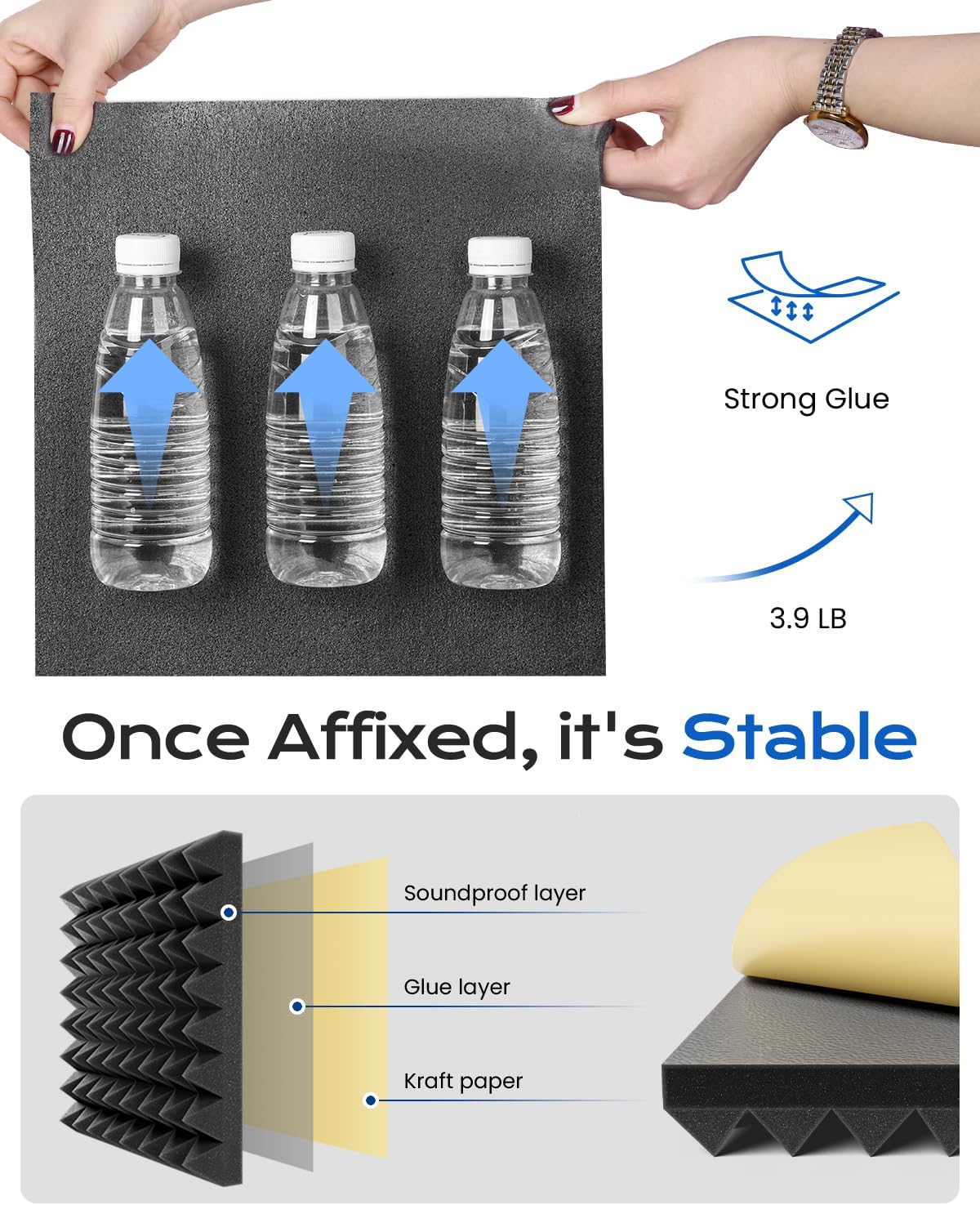 Paneles Acústicos Sonicism 12 Pack, Espuma de Alta Densidad