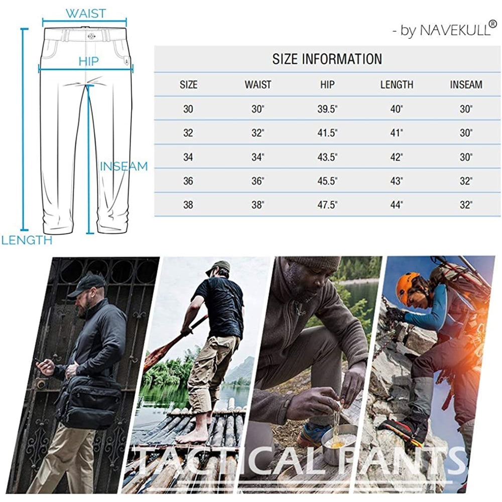Pantalones tácticos ligeros impermeables Tamaño: 34W x 30L