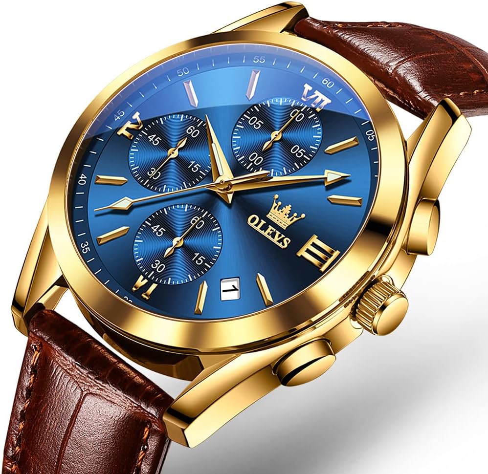 Reloj para hombres cronógrafo marrón WD-S-G2872PZ-JL OLEVS