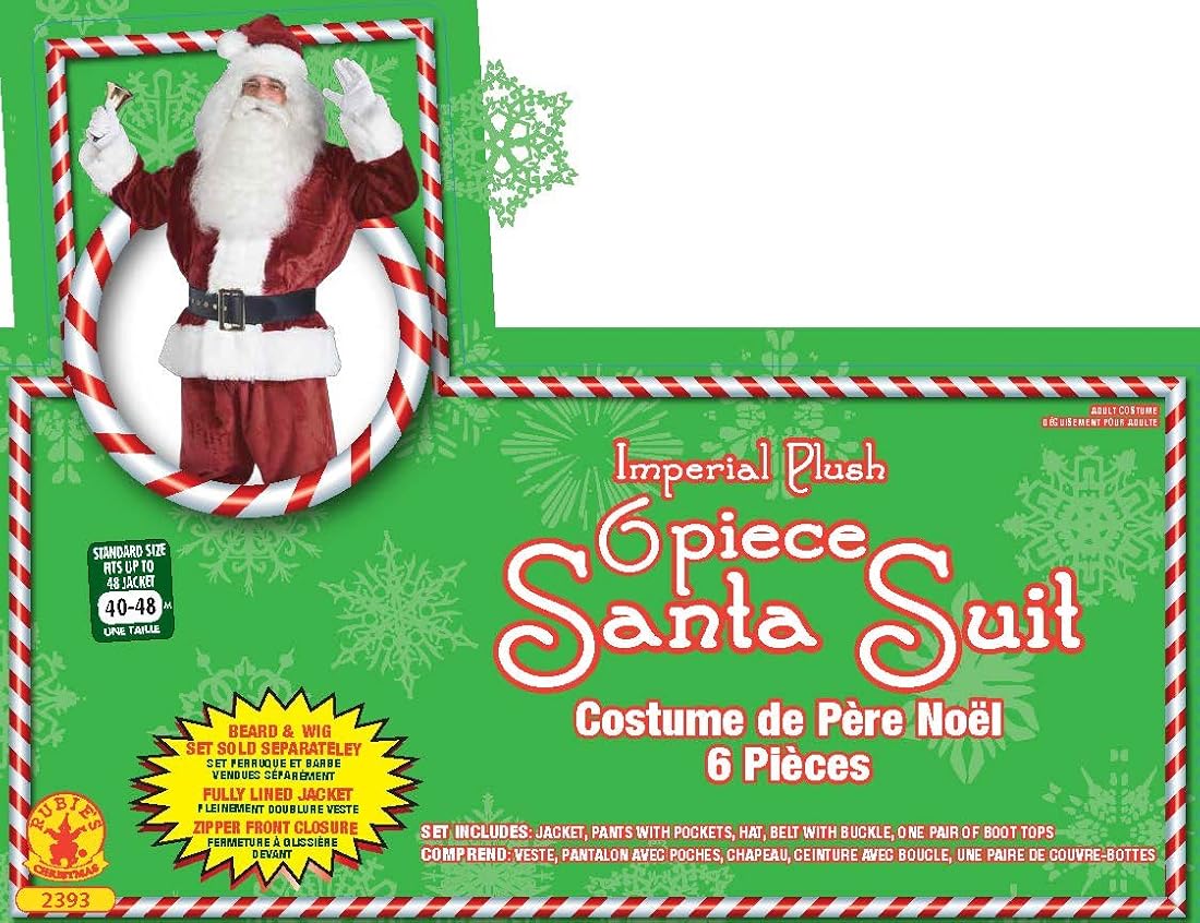 Disfraz de navidad color Rojo Blanco, Estándar