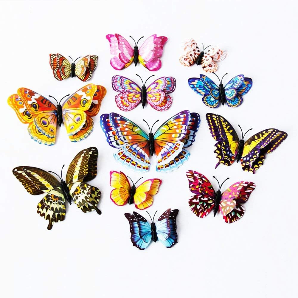 12PCS Stickers Mariposas 3D Decoración Pared - Modelo Colorido