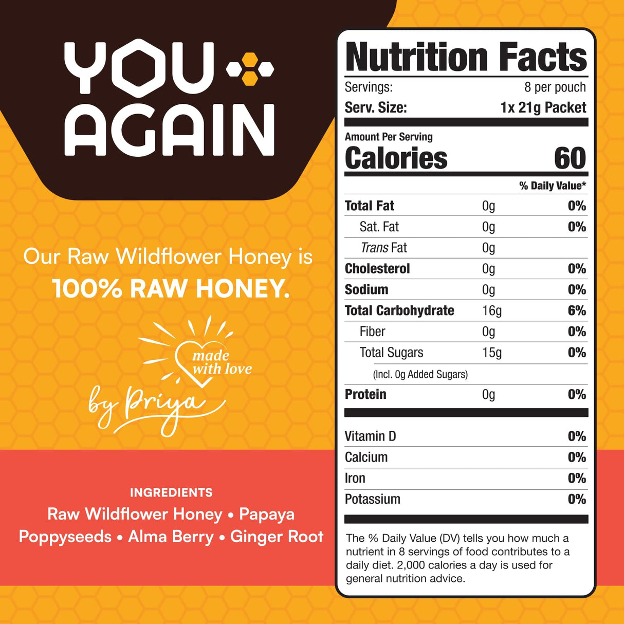 Gel Energético Super Honey Wild Spiced | You Again | 8 Paquetes
