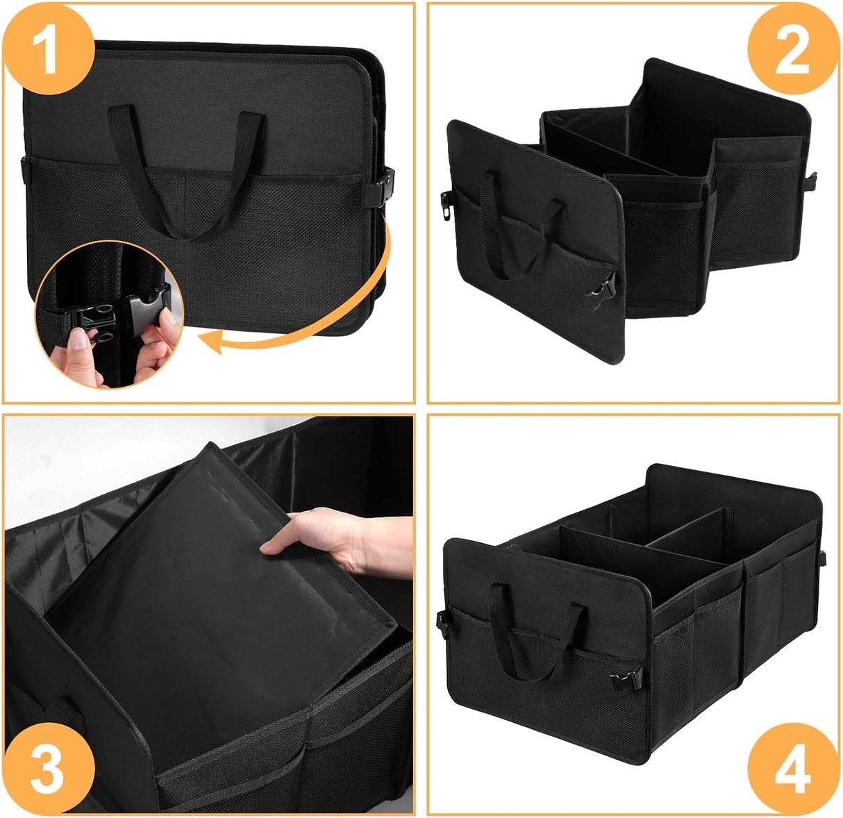 Organizador de Maletero 72L, Plegable, Compartimentos Múltiples
