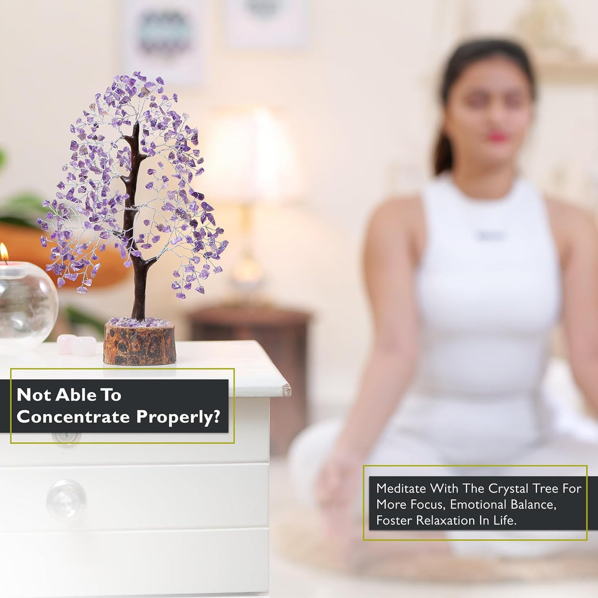 Árbol de cristales de amatista, árbol de los chakras