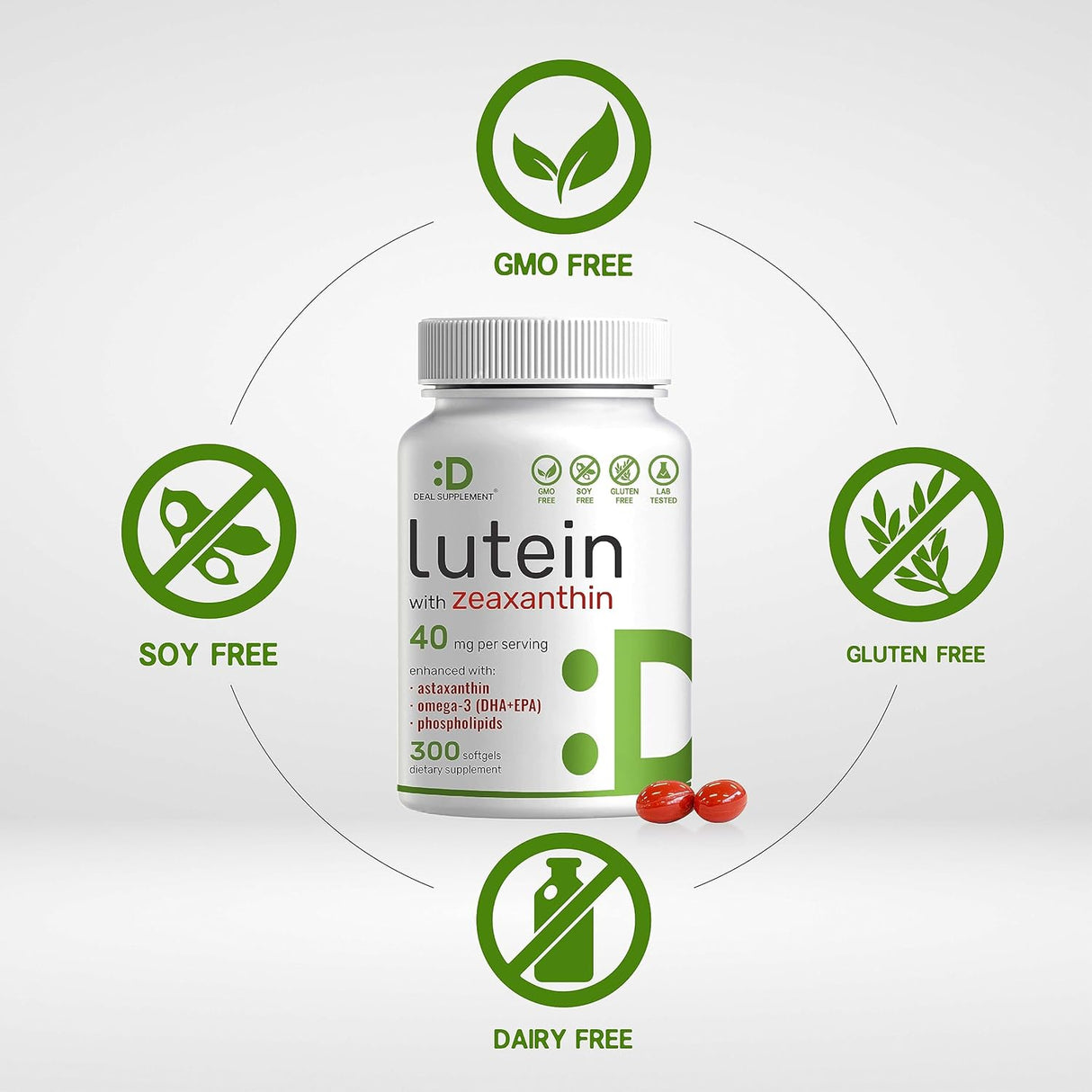 Suplemento de luteína y zeaxantina 40 mg por porción 300un