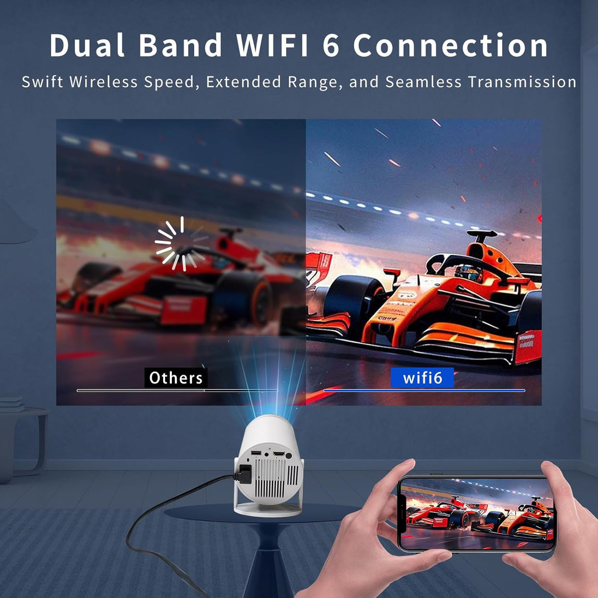 Proyector portátil WiFi Bluetooth HY300: Mini, Auto Keystone