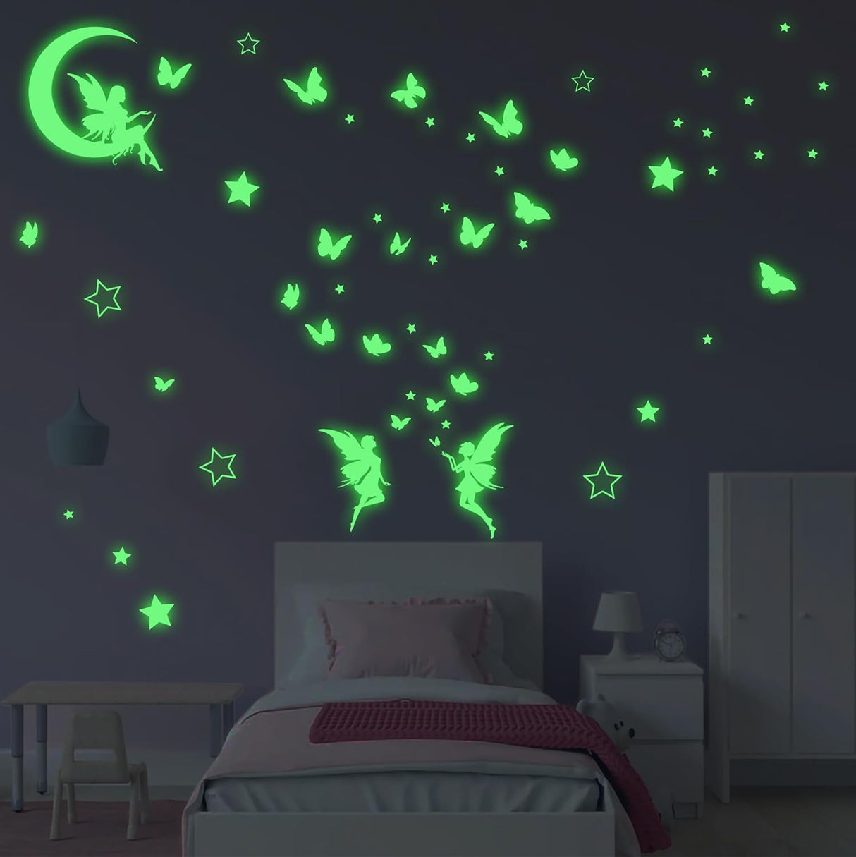 Vinilo decorativo de hadas, Glow in The Dark, luminiscente