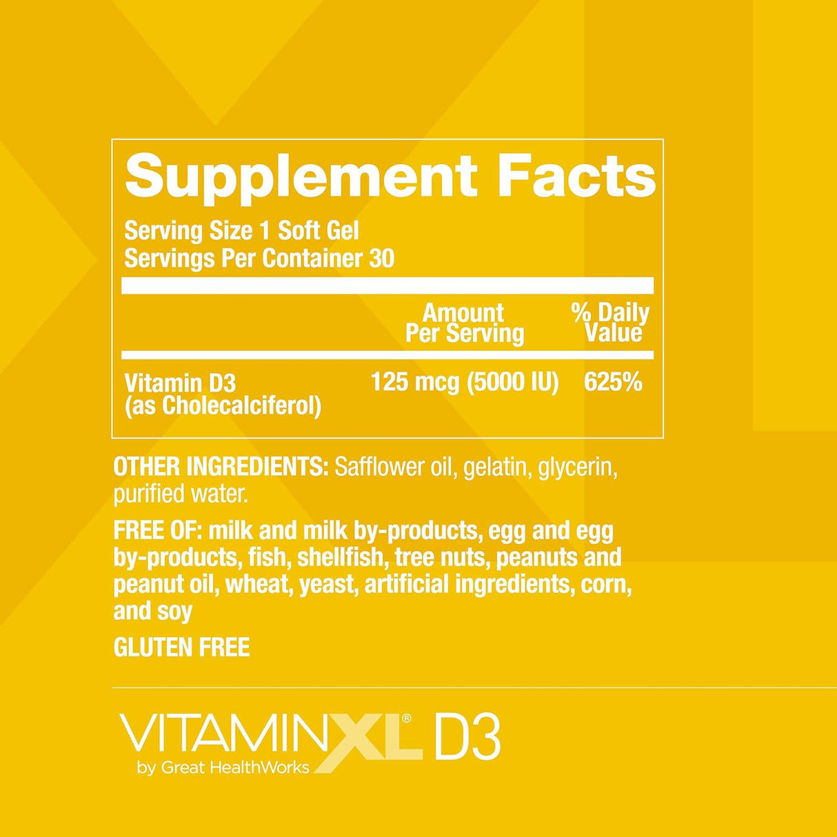 Suplemento OmegaXL Vitamina D3 5000 IU - 30 Softgels