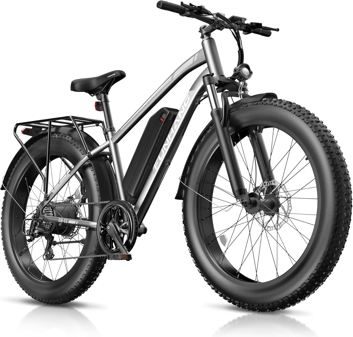 Bicicleta Eléctrica 750W, 25MPH, 60M, Suspensión, Modelo EBIKE