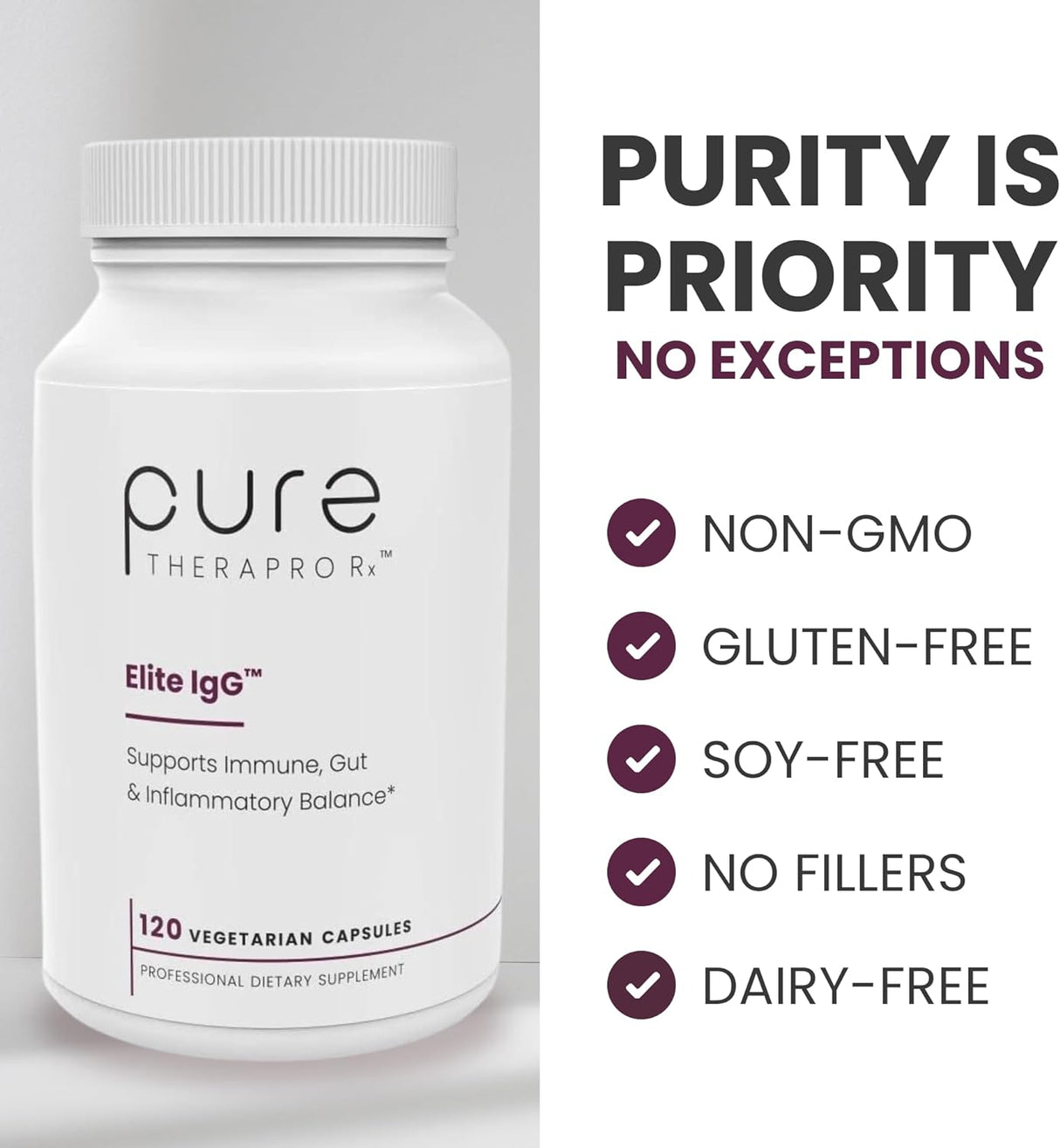 Suplemento Pure Therapro Rx de inmunoglobulina IgG Elite