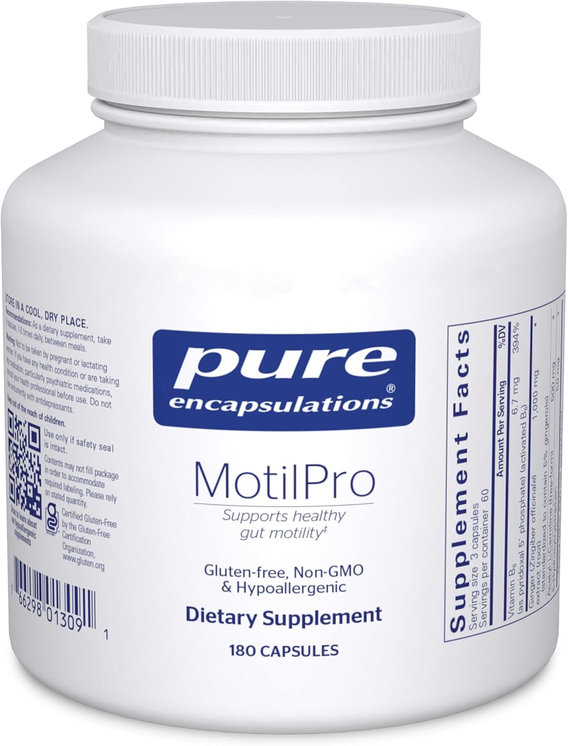 Suplemento MotilPro de Pure Encapsulations para Motilidad Intestinal