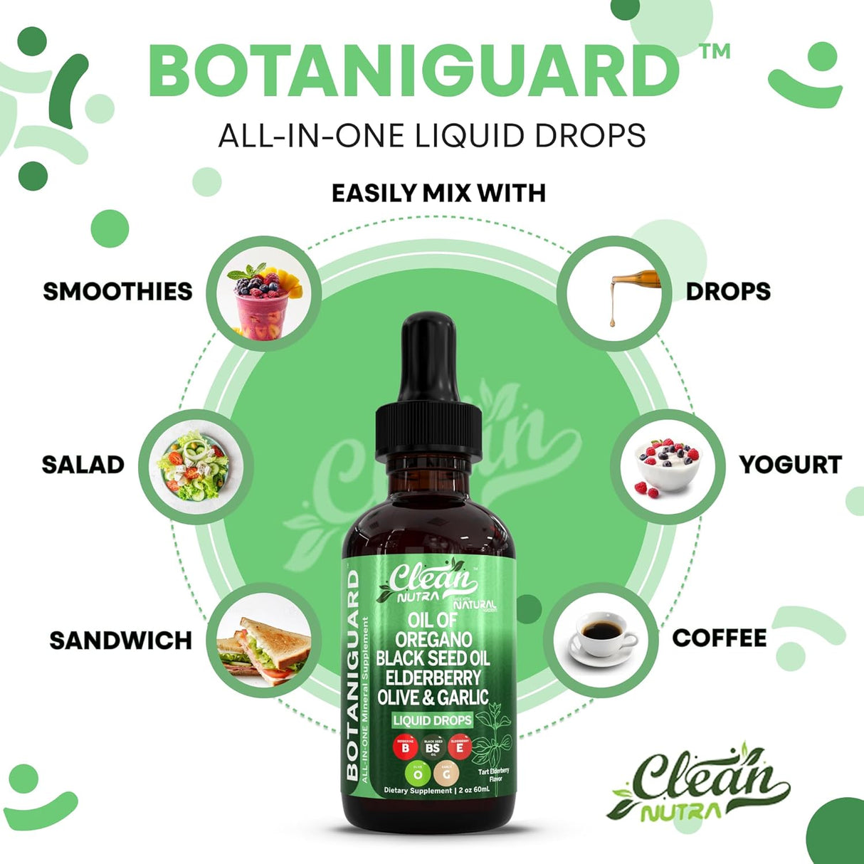 Nutra BOTANIGUARD Drops con Oregano, Aceituna y Elderberry