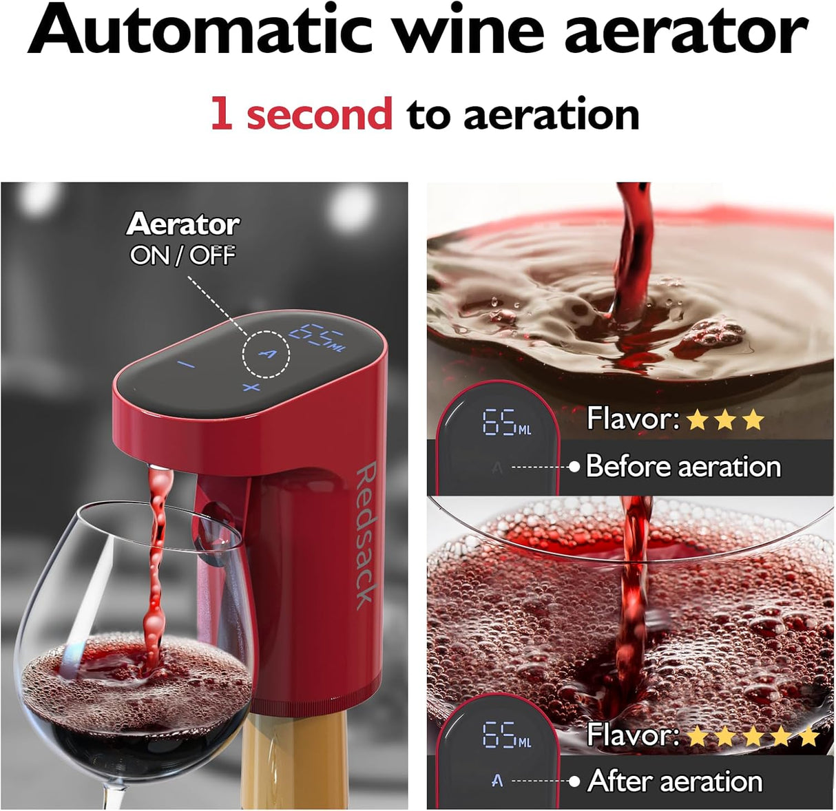 Decantador Eléctrico de Vino Aerador Dispensador Ajustable