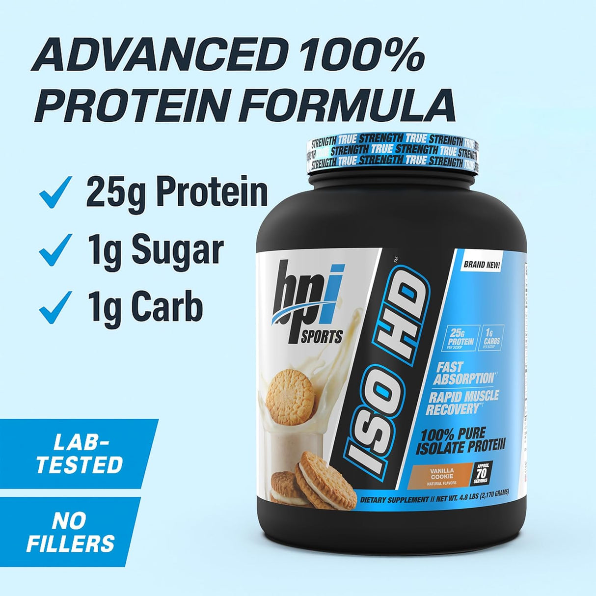 Proteína de aislado ISO HD de BPI Sports - 4.8 LBS