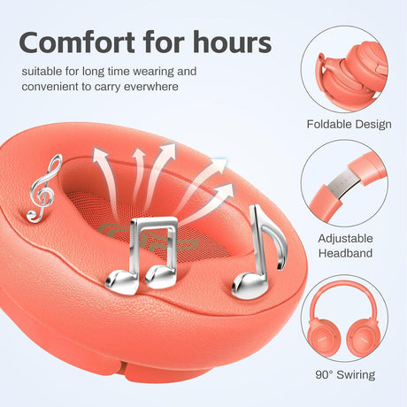 Auriculares Bluetooth Over Ear, BERIBES, 65H Autonomía, 6 EQ