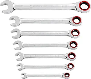 Juego de 7 Llaves de Carraca Métricas Powerbuilt 100 Dientes