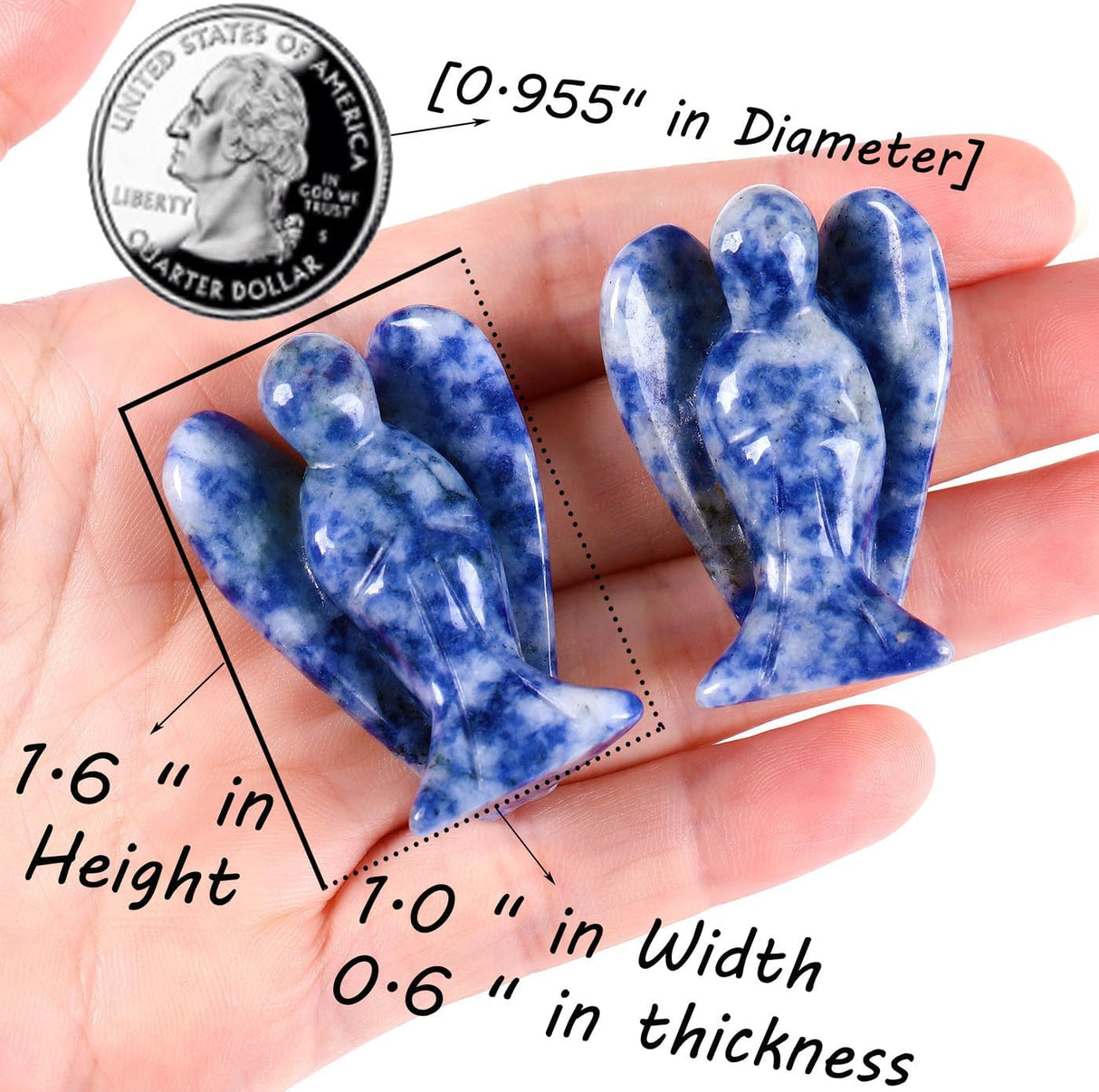 QINJIEJIE Cristales de sodalita azul y blanco, decoración