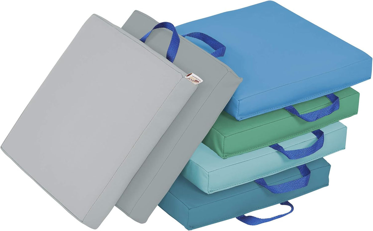 ECR4Kids SoftZone - Cojines de suelo, cuadrados, asientos flexibles, contemporáneos, 6 piezas
