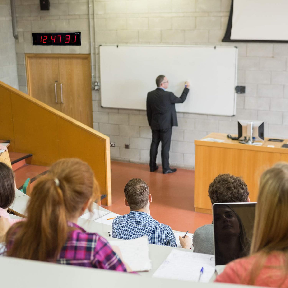 Reloj Digital LED Sobredimensionado - 6 Niveles de Brillo