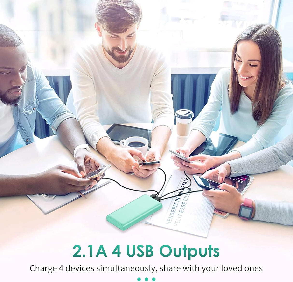 Cargador portátil de 38800 mAh pantalla LCD verde