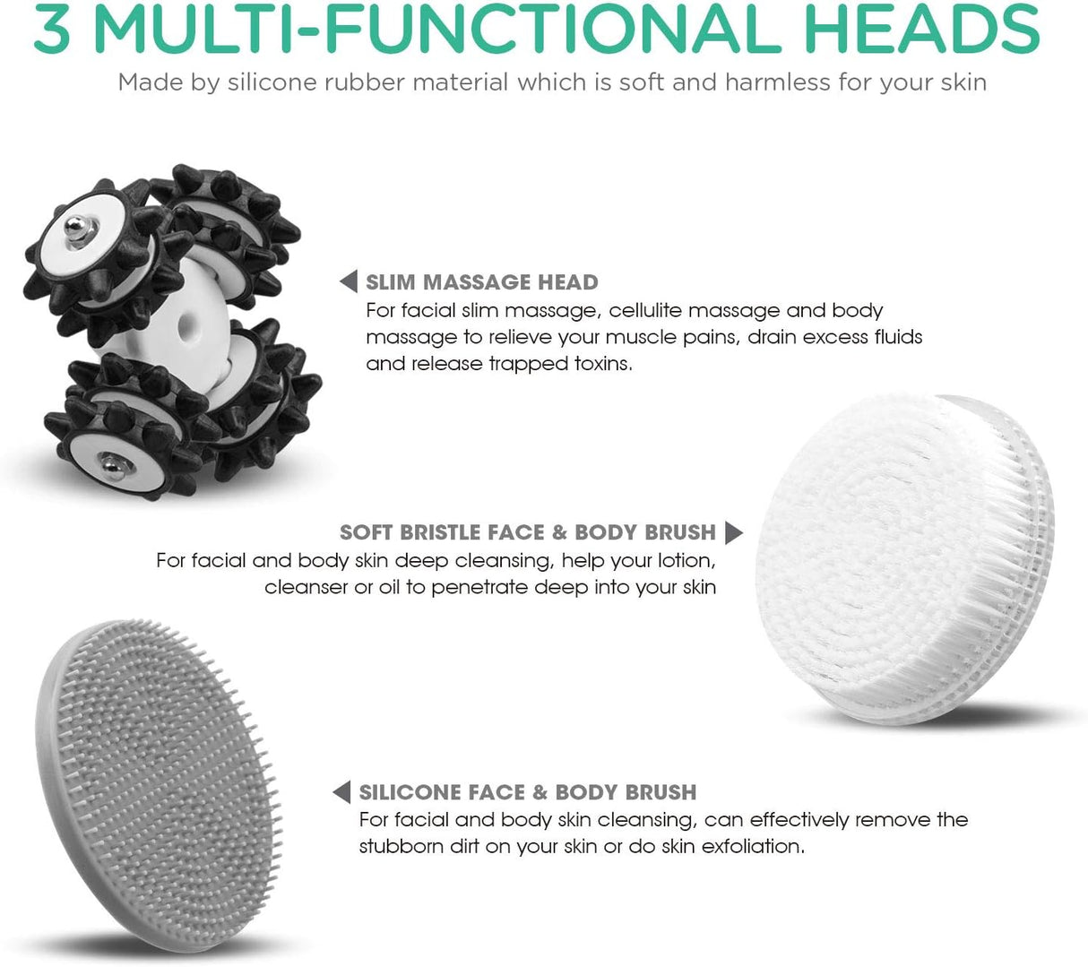 Masajeador de Celulitis VOYOR, Inalámbrico, IPX7, VRMM1-NEW