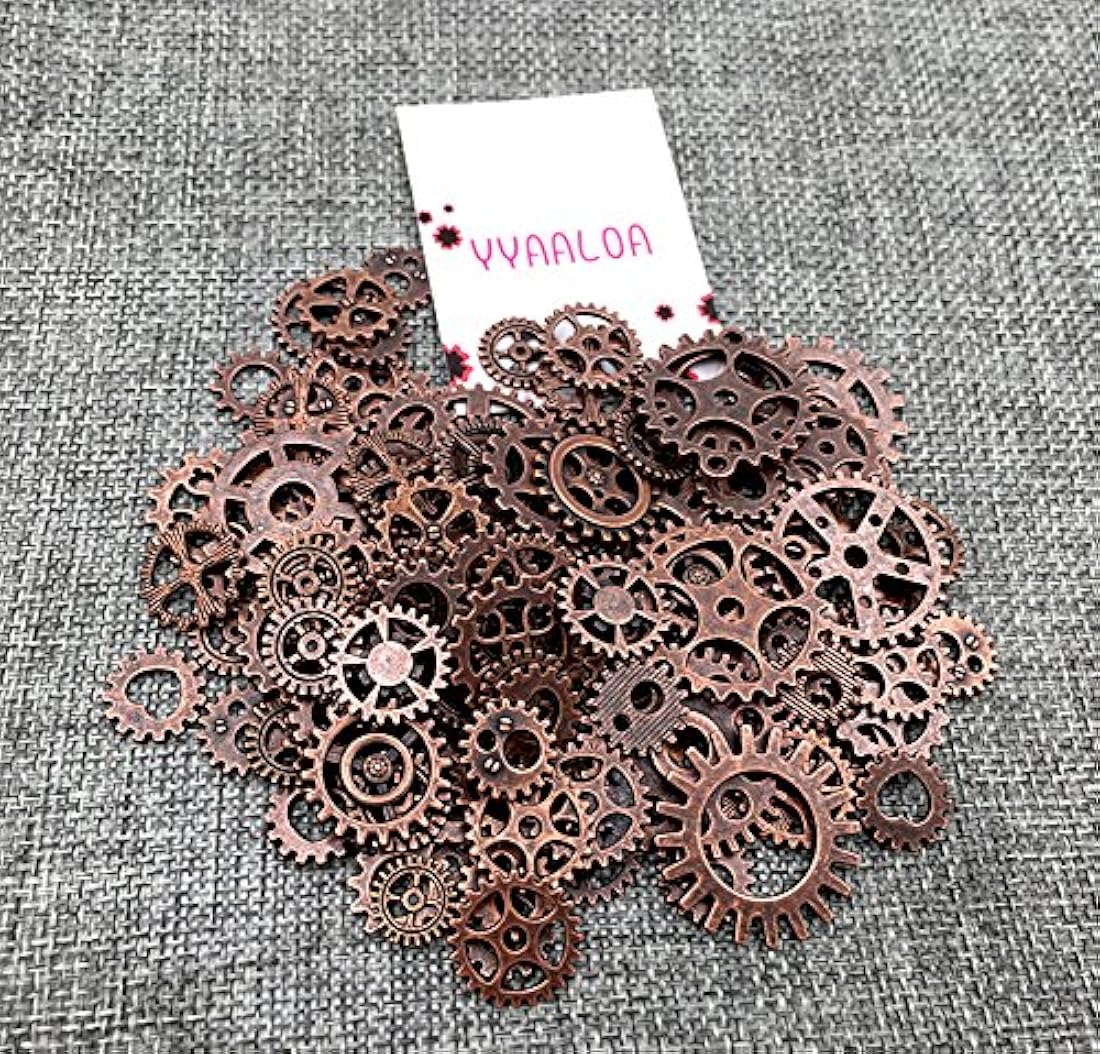 Surtido de dijes con estilo Steampunk Y&Y (ruedas, engranajes o relojes), ideal para hacer manualidades y joyas