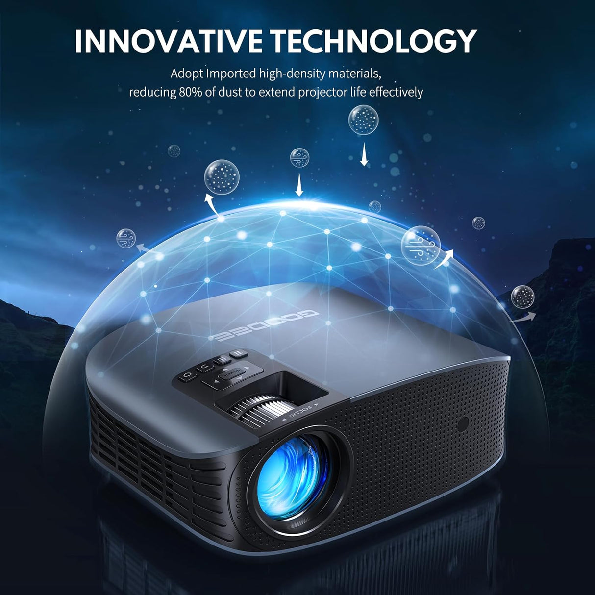 Proyector GooDee 4K WiFi Bluetooth, Mini FHD 1080P, YG600 Plus