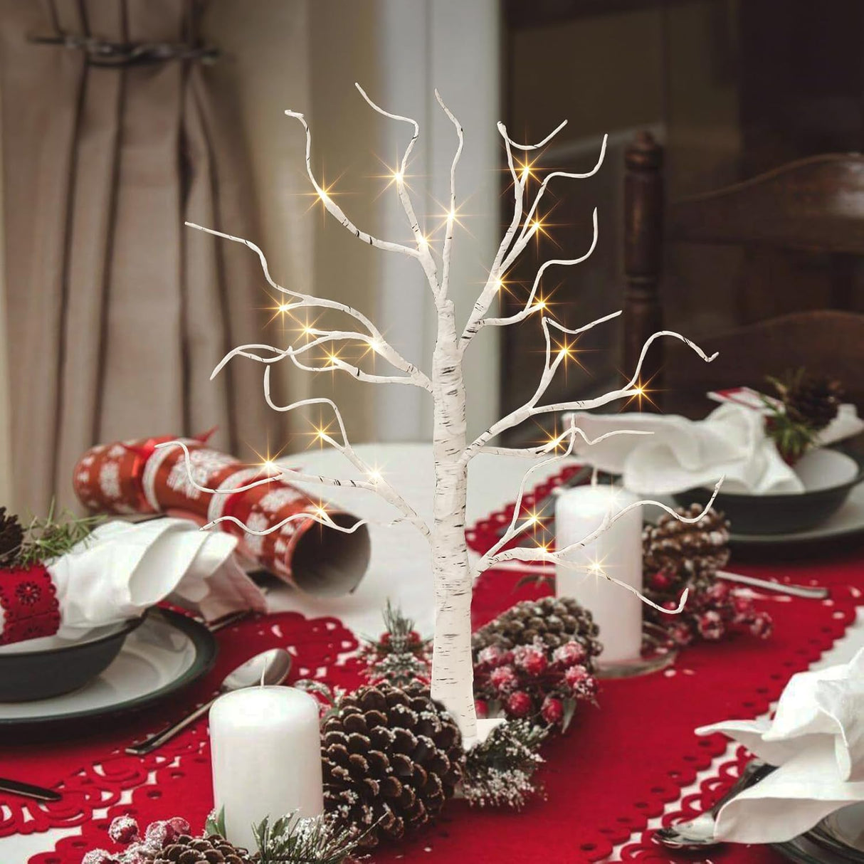 Árbol de Navidad iluminado, decoraciones con luces LED, 22