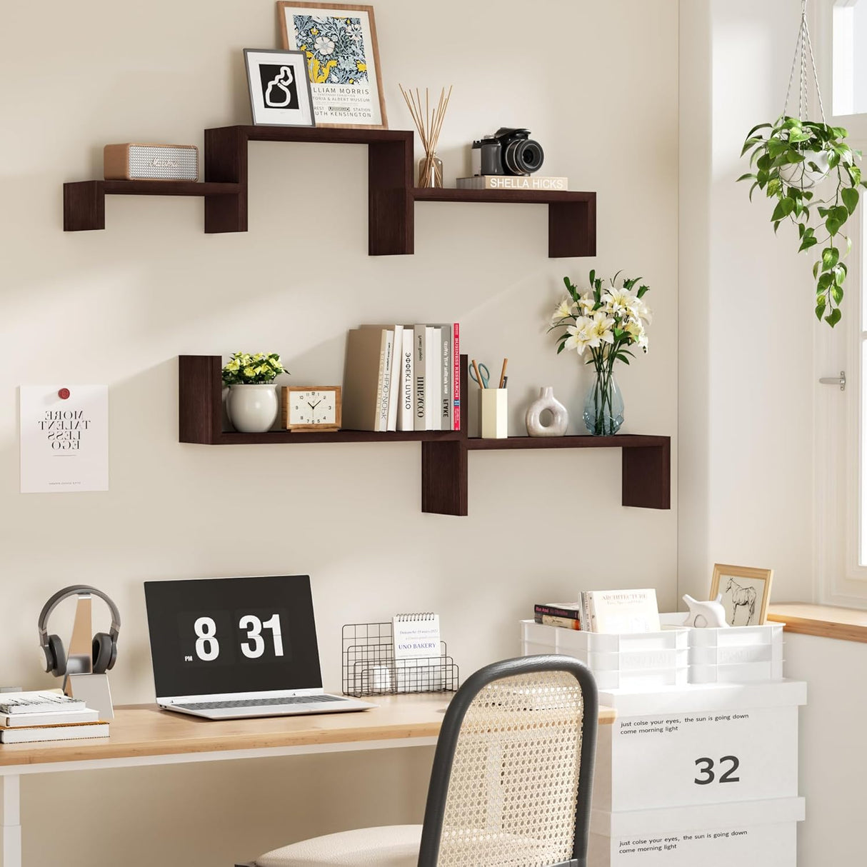 Estantes Flotantes SRIWATANA para Pared, Set de 5, Madera