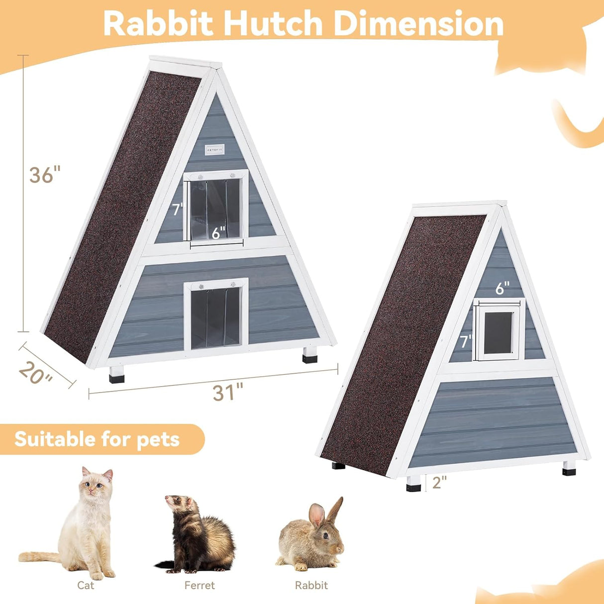 Casa para gatos al aire libre resistente con puerta de escape