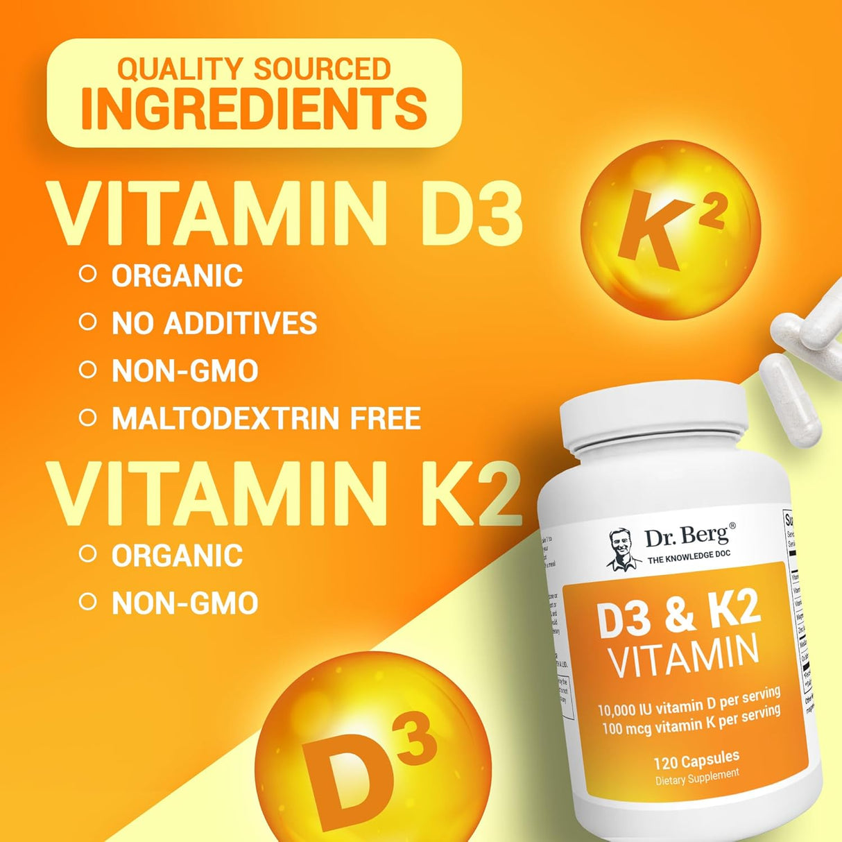 Suplemento Vitamina D3 K2 con aceite MC zinc y magnesio