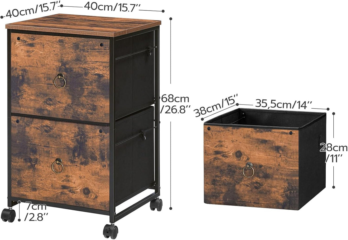 Archivo móvil HOOBRO, 2 cajones, para oficina, modelo BF20WJ01