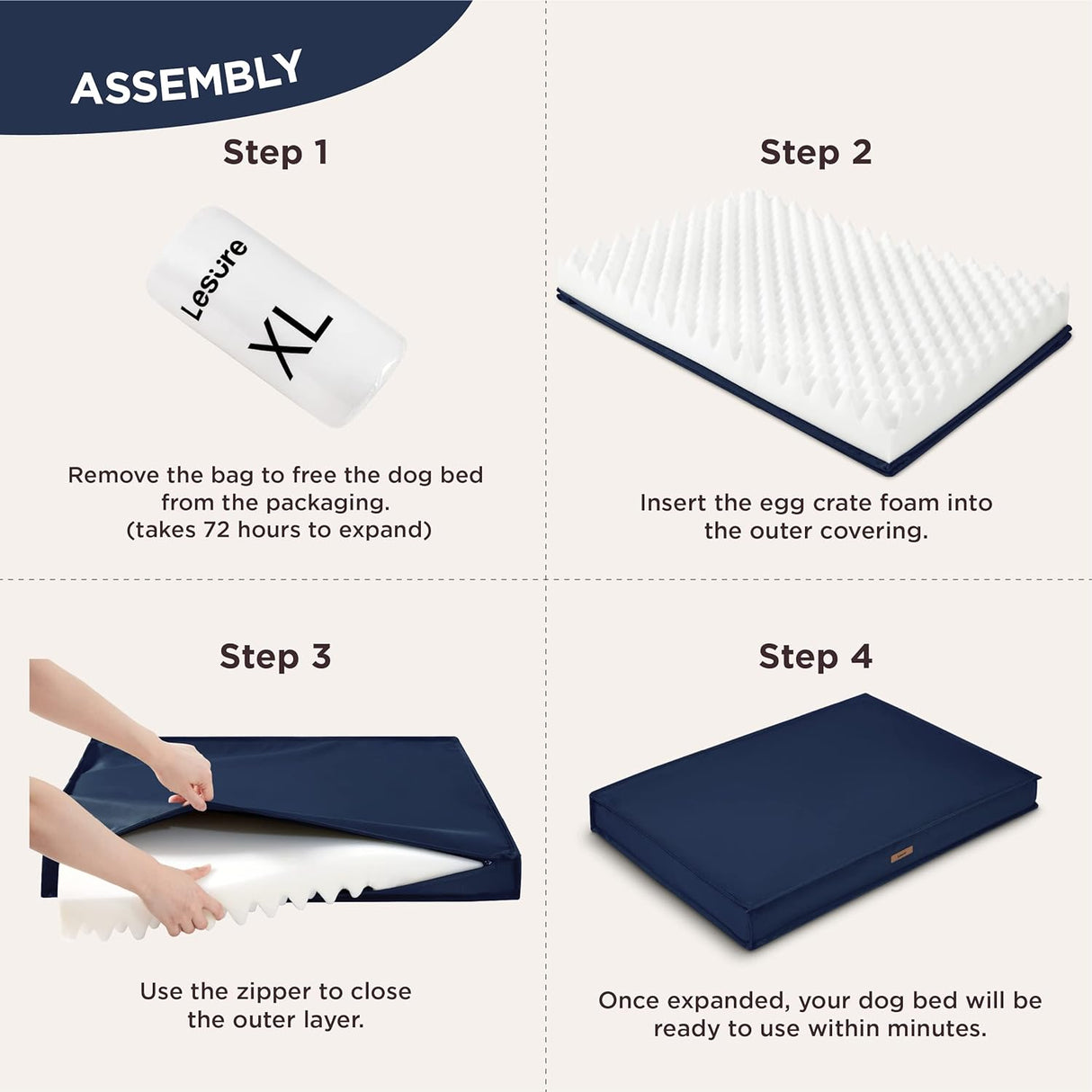 Cama impermeable para perros grandes de tela Oxford