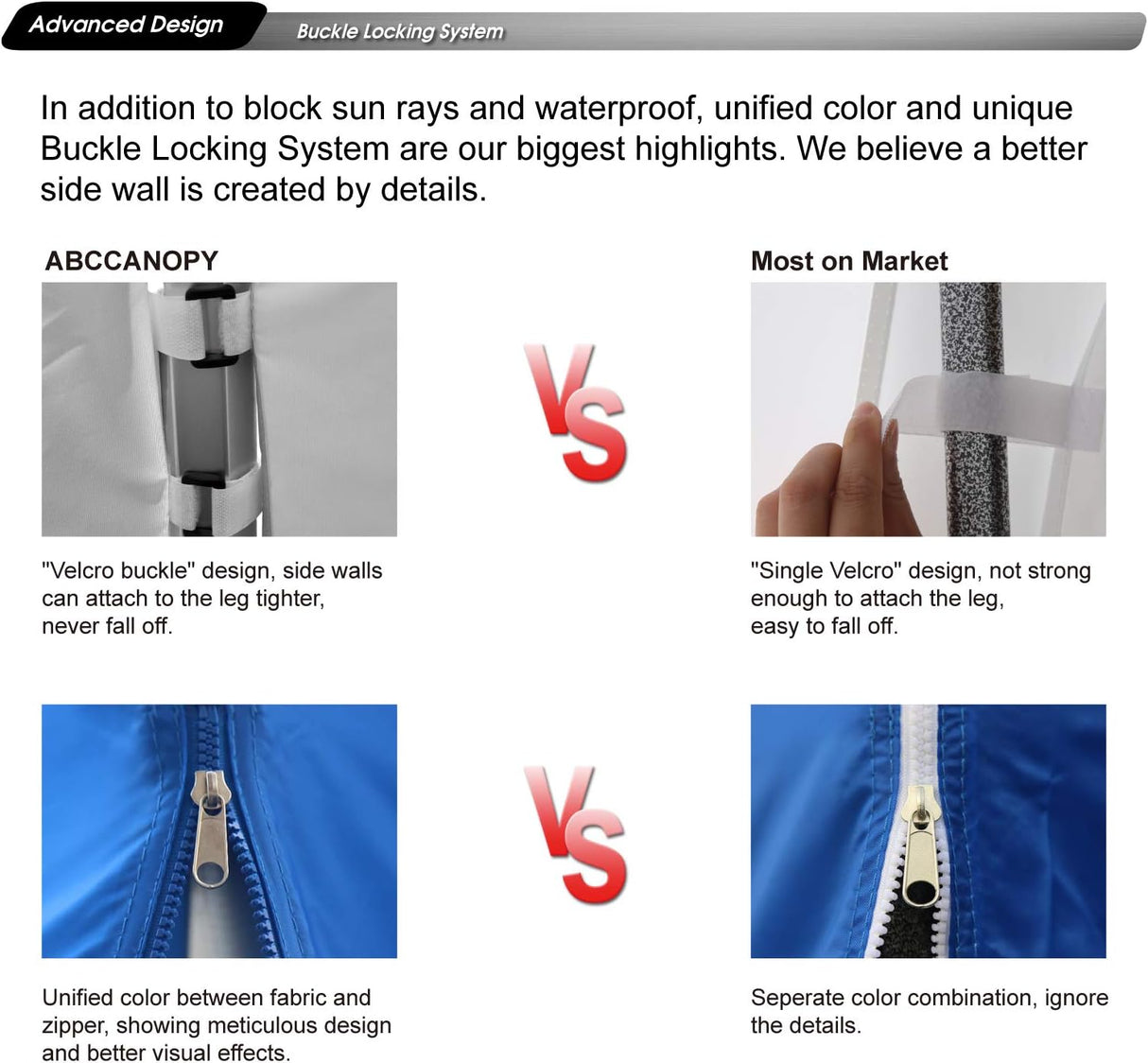 Toldo desplegable 10'x10', pared lateral, cintas para sujetar