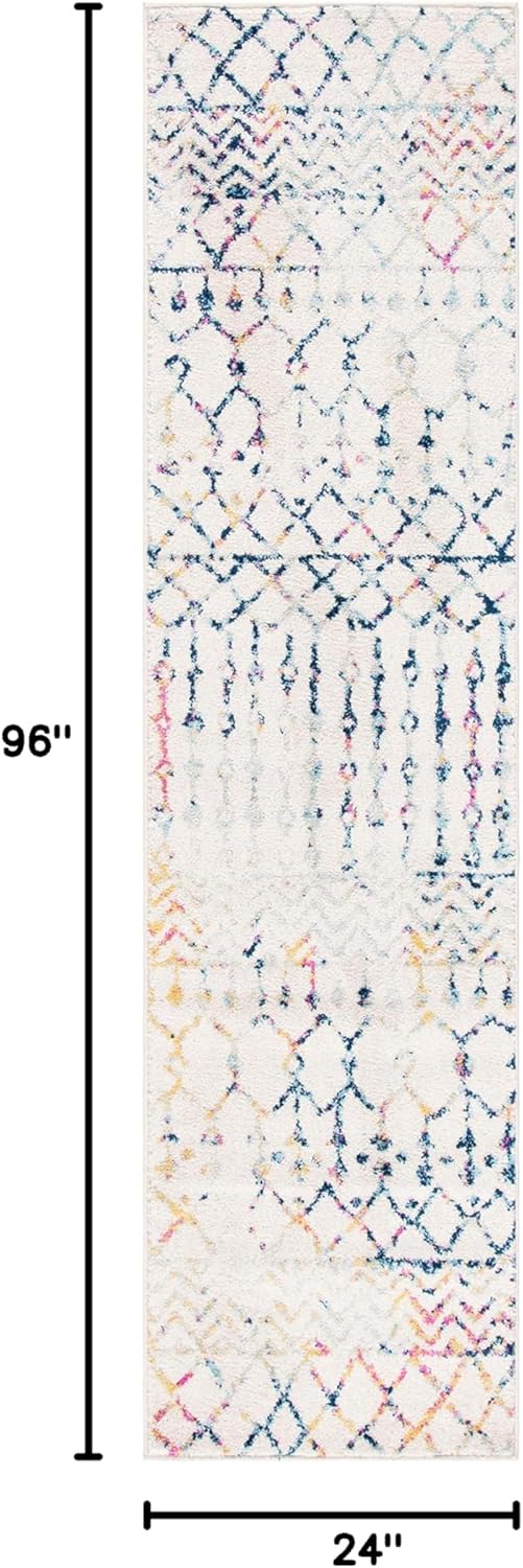 Alfombra Runner Tulum - Diseño Boho Marroquí, Fácil Cuidado
