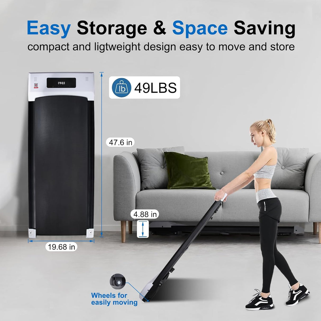 Caminadora Compacta Bajo Escritorio, FITSHOW, Control APP, 300 lb