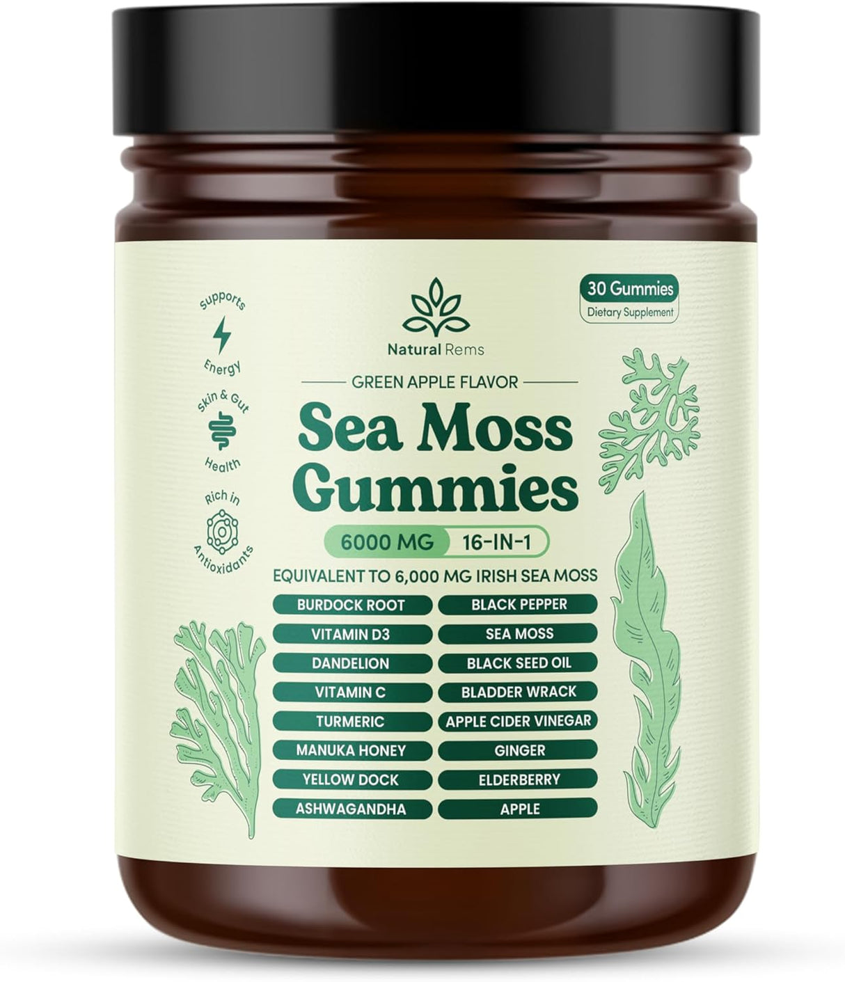 Gomitas de Sea Moss 16 en 1 - Ashwagandha, Búfalo, Diente de León