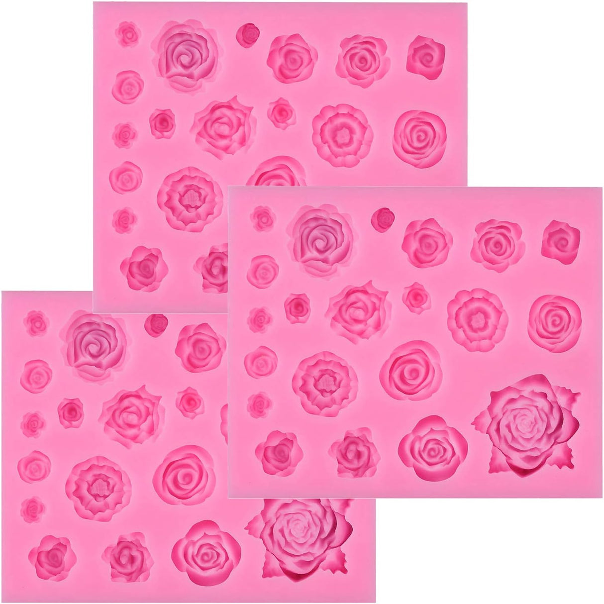 Tosnail Paquete de 3 moldes de silicona para fondant