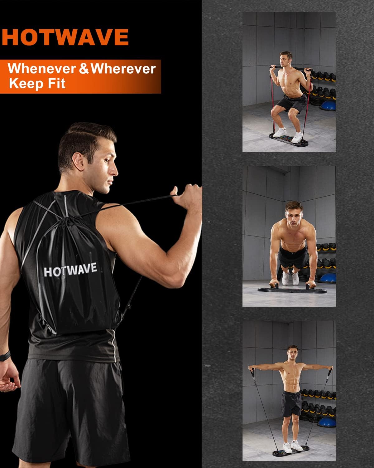 Tabla de Flexiones HOTWAVE, portátil 20 en 1, modelo patentado