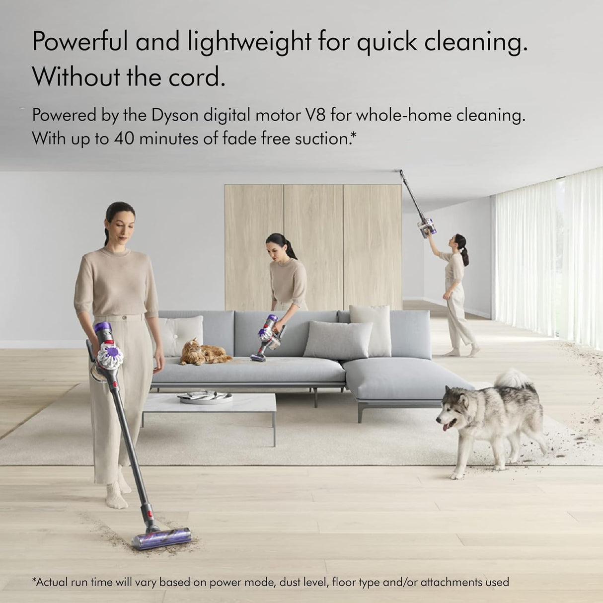 Aspiradora sin cable Dyson V8: potente, ligera y eficiente.
