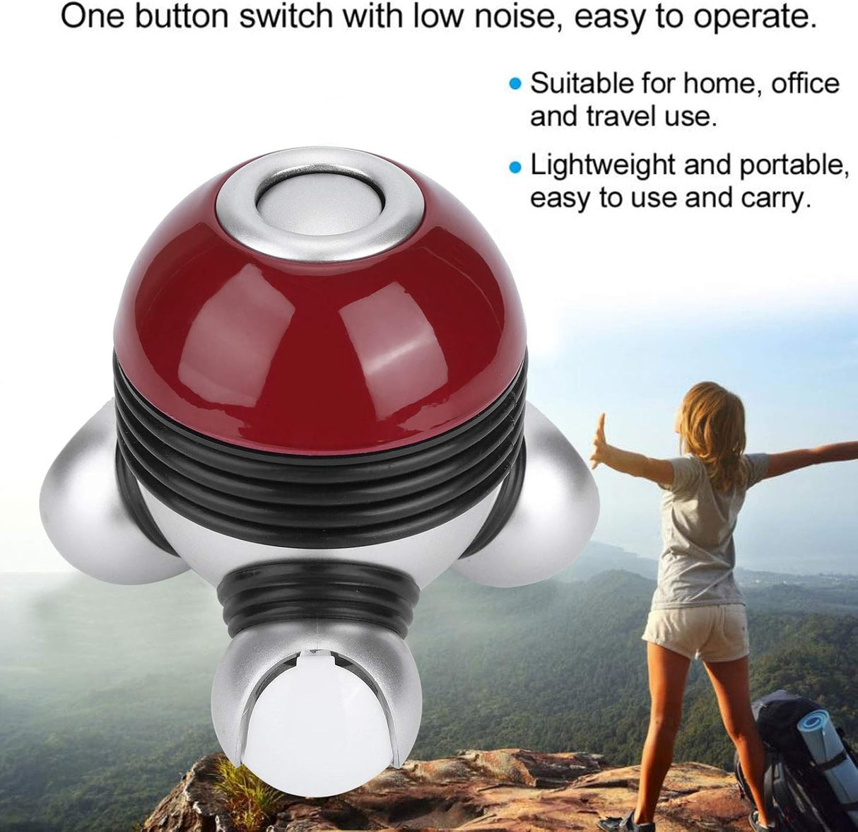 Masajeador Eléctrico CDQL Portátil, Vibración, LED, Mini