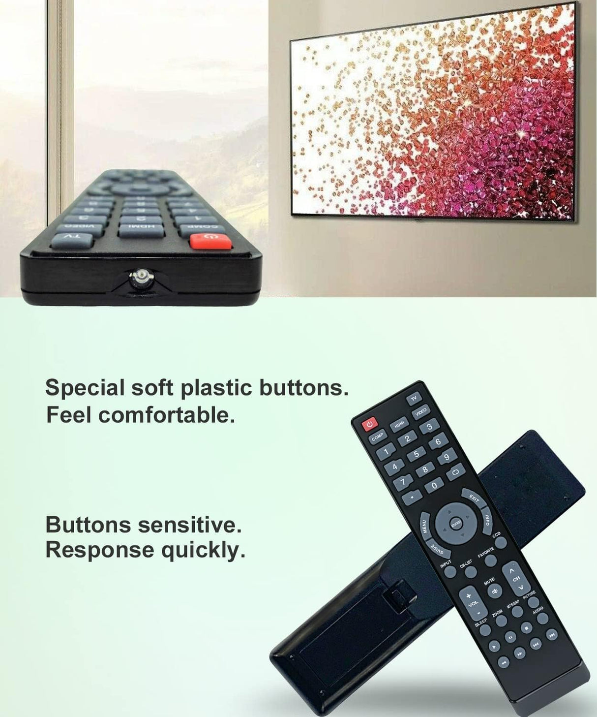 Control remoto Insignia para TV modelo NS-24EB790A12 y otros