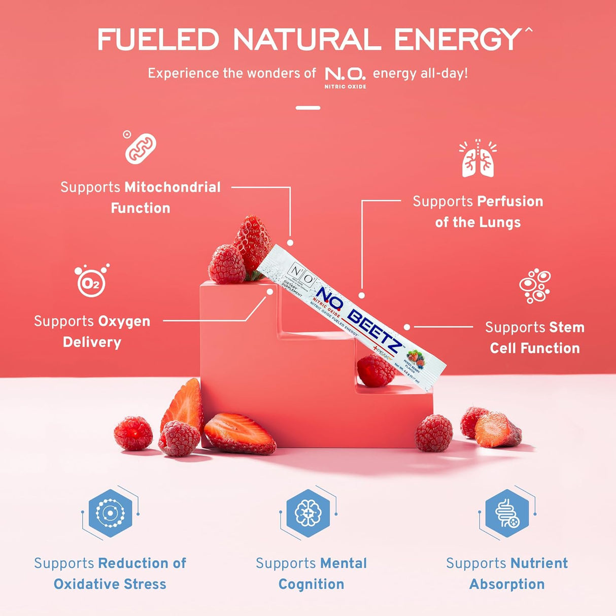 Suplemento de óxido nítrico N.O. Beetz energía celular