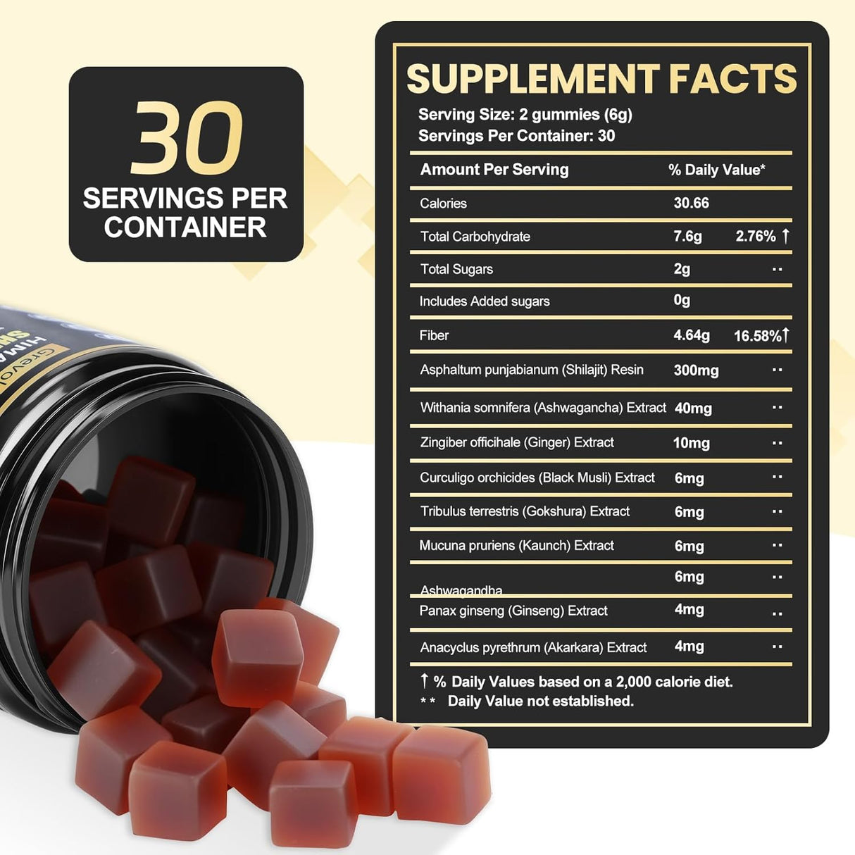Gomitas de Shilajit Himalayo con Ashwagandha, 60u