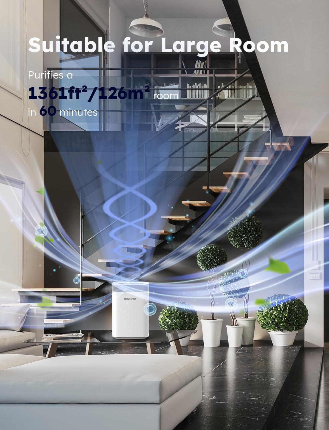 Purificador de aire portátil con sensor de calidad del aire