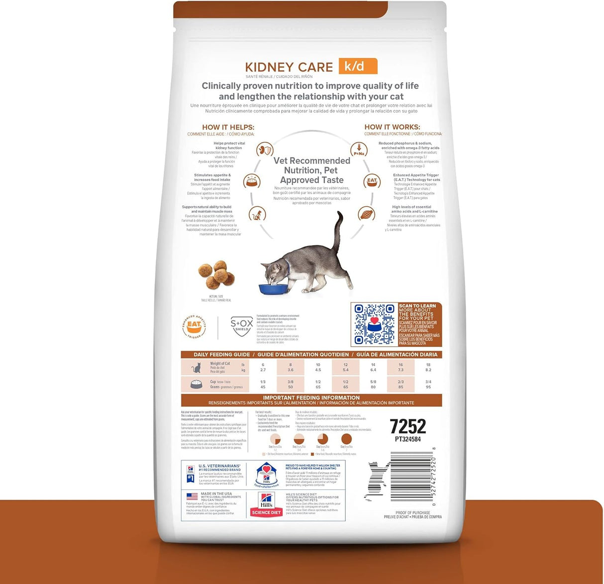Alimento de gato seca para dieta veterinaria