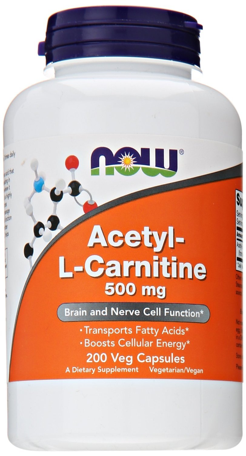 NOW Acetyl L-Carnitine 500mg 200 Cápsulas Veg