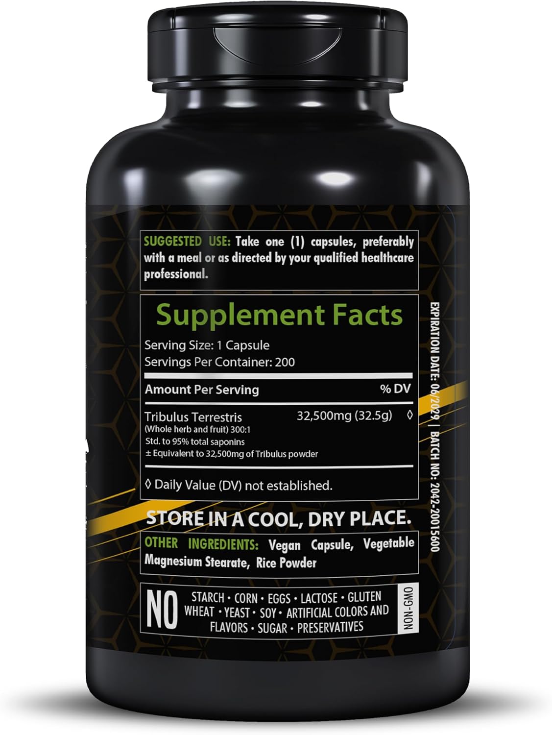 Suplemento Extracto de Tribulus Terrestris 32,500 mg 200u